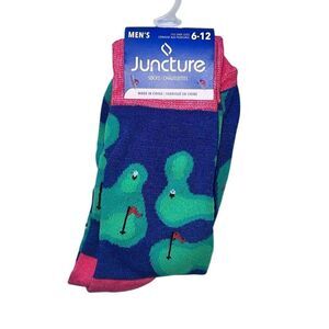 NEW WITH TAGS Men's Novelty Golf Socks - size 6-12 Juncture Brand  New Blue‎ New